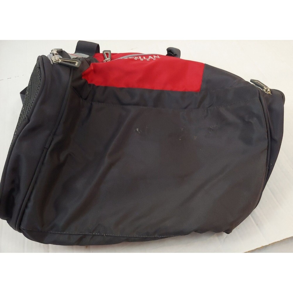 Magellan Outdoors Duffel Gym Bag Red Gray Black Crossbody Strap Travel - Picture 5 of 6